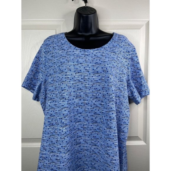 Catherines Tee Shirt Womens Plus Size 0X 14/16W Blue Stars Short Sleeve Stretch - Picture 3 of 8